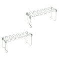 thumbnail image 1 of Minkissy Support de Gril en Acier Inoxydable 2 Pcs, Grille BBQ Argentée pour Cuisson Extérieure, 1 of 8
