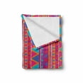 thumbnail image 2 of Psychedelic Soft Flannel Fleece Blanket, Tribal Style Illustration with Geometric Elements Zigzags Squares and Rhombuses, Cozy Plush for Indoor and Outdoor Use, 50" x 60", Multicolor, by Ambesonne, 2 of 6
