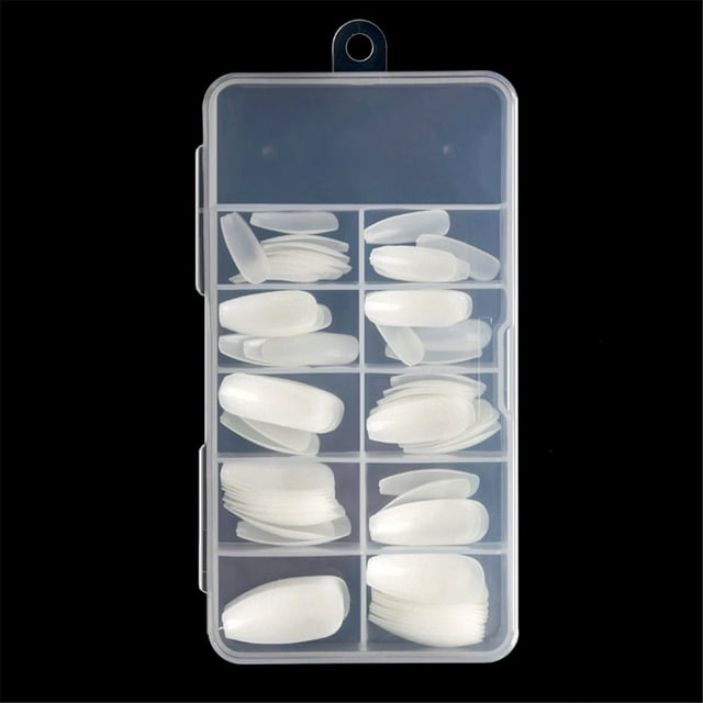 100 Pcs Faux Ongles Forme Cercueil Long Couverture Complète Pointe d'Art DIY Acrylique UV Gel