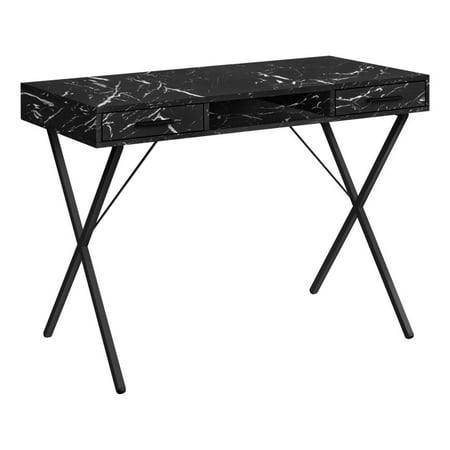 Monarch Specialties Computer Desk, Home Office, Laptop, 42"L, Work, Black Marble Look Laminate
