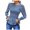 Blue, variant on ICHUANYI Womens Elegant Casual Crewneck Sweatshirt Puff Sleeve Floral Shirt Soft Lightweight Top Fall Winter Clothing 2023