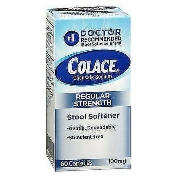Colace Regular Strength Stool Softener, Constipation Capsules, 60ct, 6-Pack