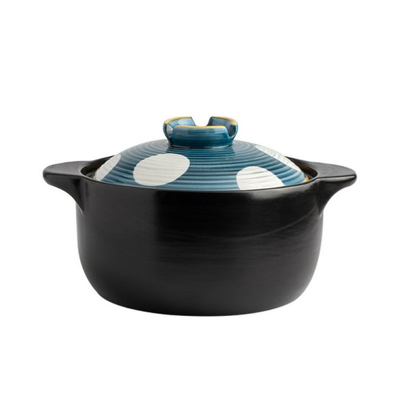 Ceramic Cooking Pot Hot Pot Casserole with Lid Clay Pot Japanese Donabe Slow Cook Saucepan Cookware Stew Soup Pot Porridge for Gas Household Porridge and Soup Casserole
