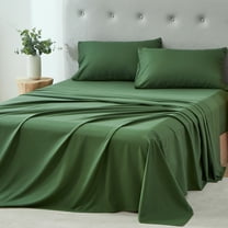 Davulos Twin Size 3 Piece Sheet Set,Breathable & Cooling Bed Sheets Set,Hotel Luxury Bedding for Women Men,Wrinkle Fade Stain Resistant,Dark Green