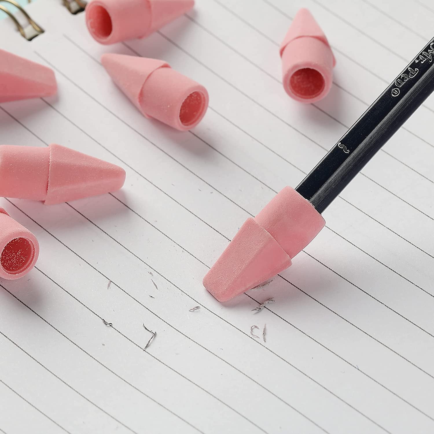 Bleistift-Radiergummis 5er Pack – Keilförmig, Rosa – Passen Auf Die Meisten Standard-Bleistifte