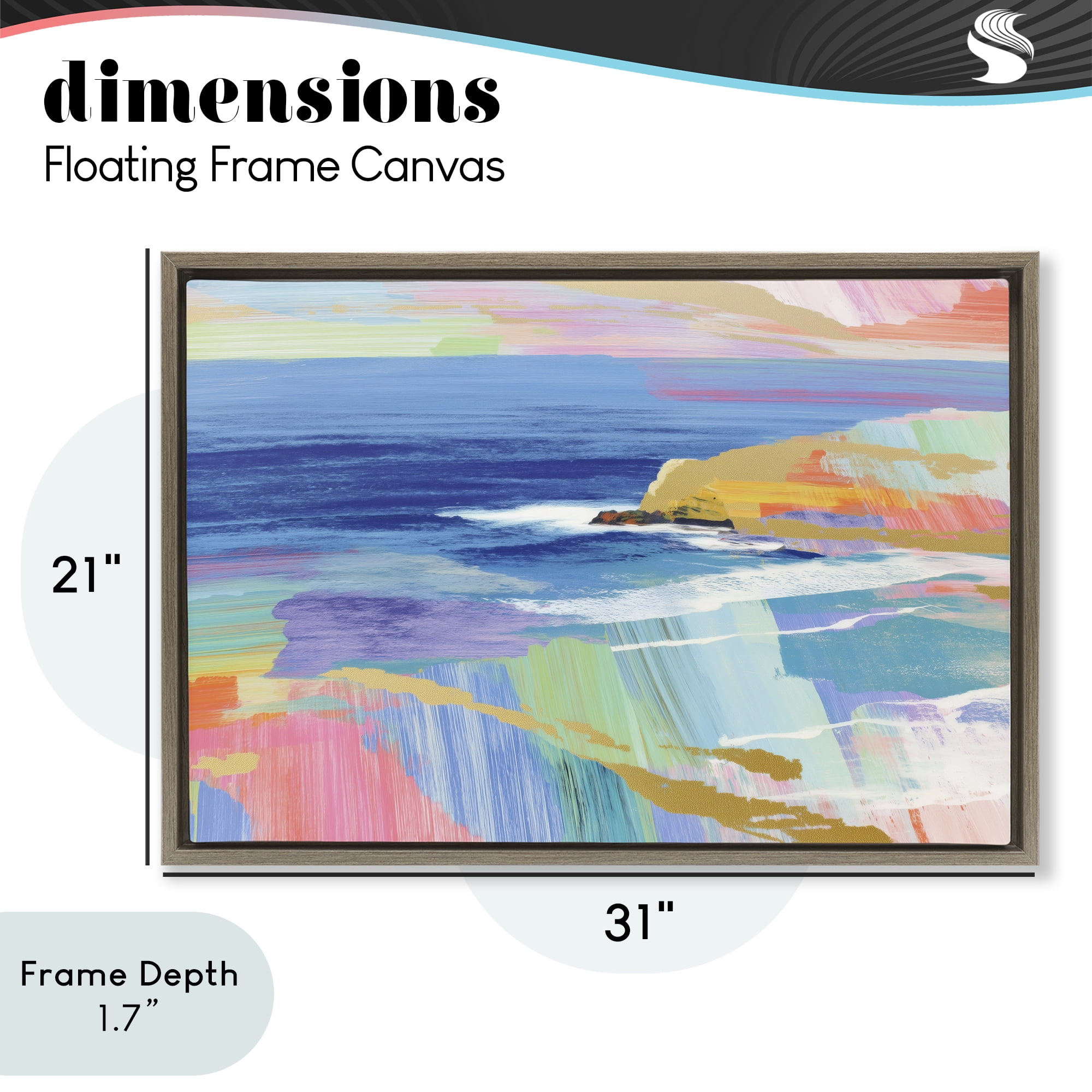 Stupell Industries Hawaii Coastline Abstraction Brown Framed Floater Canvas Wall Art, design by Chromatic Storm Studio