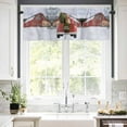 thumbnail image 5 of Christmas Dogs Valances for Windows Xmas Trucks Tree Red House Winter Snow Scene Rod Pocket Curtain Valance Window Treatment Short Curtains for Kitchen Living Room, 60"x18", 5 of 5