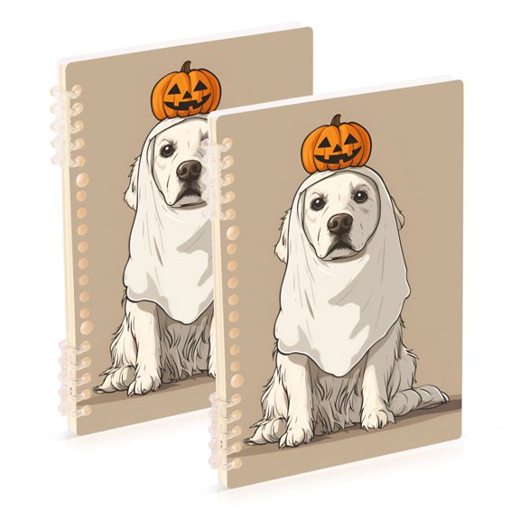 FORMRS 1-Subject Spiral Notebook 8" x 5" College Ruled 60 Refillable Sheet, Halloween Dog