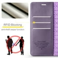 thumbnail image 2 of Allytech Flip Wallet Case for Samsung Galaxy A15, with Credit Card Slots, Magnetic Clasp, Slim Thin RFID Blocking Premium PU Leather Shockproof Kickstand Cover Case for Women Men - Purple, 2 of 7