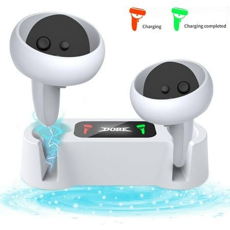 Charging Dock Fit for Oculus Quest 2 Controller, EEEkit Fast Charging Station for Oculus Quest 2 VR Accessories with 2 Rechargeable Batteries, LED Indicators, and Type-C Charging Cable