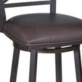 thumbnail image 3 of Irma 30 Inch Vegan Faux Leather Bar Stool, Cross Back, Swivel, Metal, Brown-Saltoro Sherpi, 3 of 5