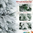 thumbnail image 4 of Goplus 4.5ft Pre-Lit Snow Flocked Christmas Tree, Artificial Hinged Xmas Tree with 757 Branch Tips, PE & PVC Mixed Leaves, 120 Warm-White LED Lights, Foldable Metal Base, for Home Office Holiday Decor, 4 of 8
