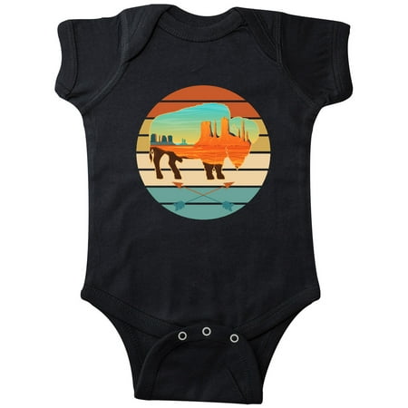

Inktastic Buffalo Silhouette Retro Sunset Gift Baby Boy or Baby Girl Bodysuit
