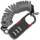 thumbnail image 1 of Cerradura de casco portátil con cable de combinación reiniciable de 3 dígitos negro 1 pieza, 1 of 5