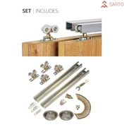 Closet Sliding Doors 48 x 80 | Planum 0020 Ginger Ash | Top Mount Sturdy Heave Hardware Set Kit | Bedroom Wardrobe Solid Wooden Flush Panel Door