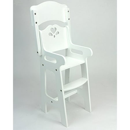 Affordable Doll High Chair In White With Heart Cutout Design By