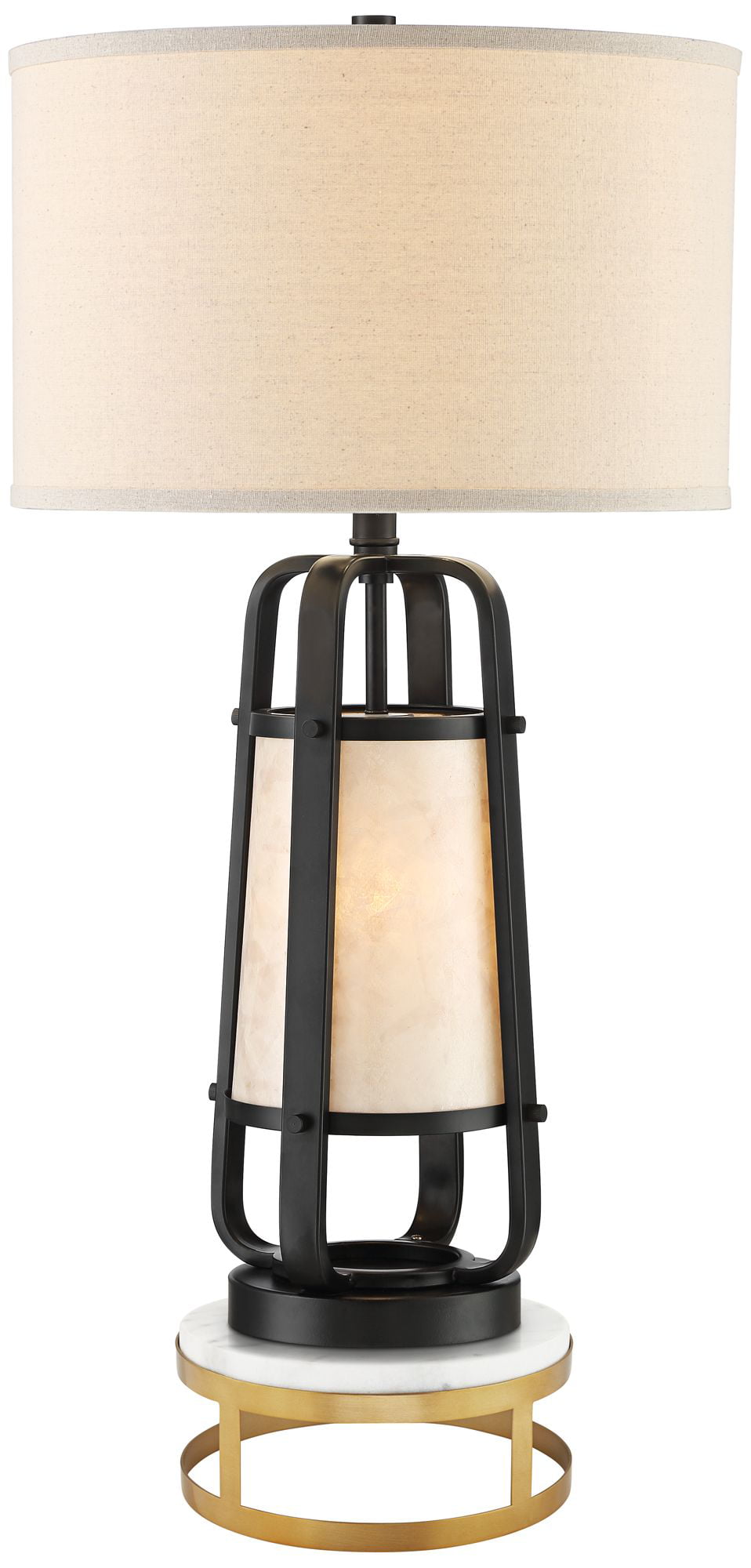 Franklin Iron Works Stacey Natural Mica, Marcel Led Night Light Table Lamp