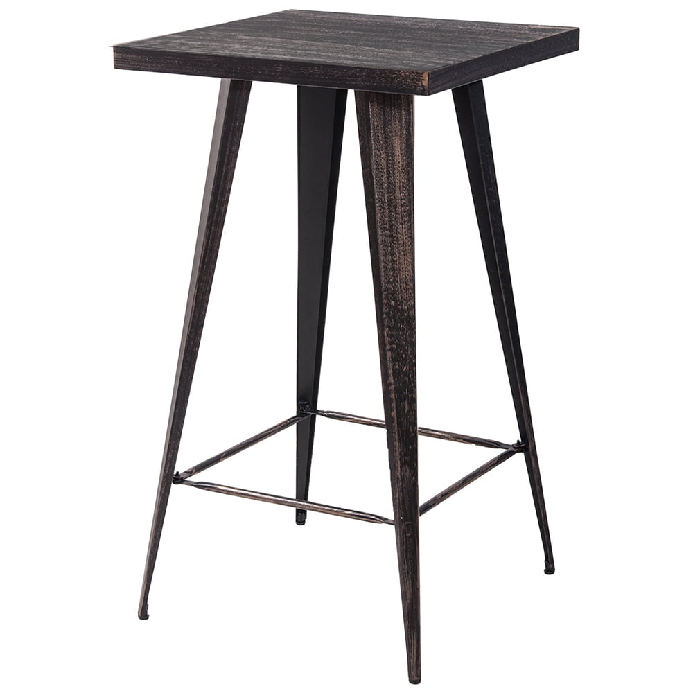 Kepooman 41" Vintage Distressed Metal Bar Table, Rustic Bistro Rectangular High Pub Table for Bar Cafe Home, Golden Black Kepooman 41" Vintage Distressed Metal Bar Table, Rustic Bistro Rectangular High Pub Table for Bar Cafe Home, Golden Black