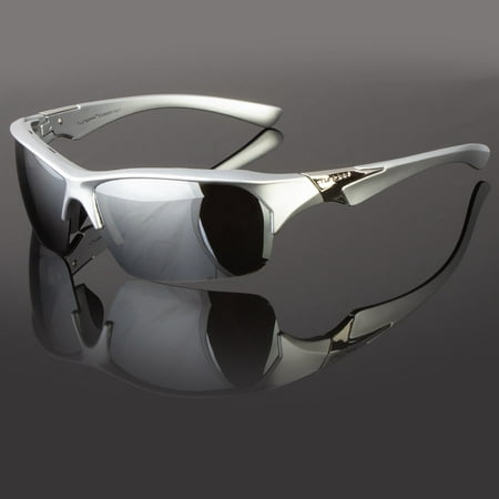 New Tundra Silver Mirrored Lens Wrap Design Mens Womens Sport Sunglasses Golf
