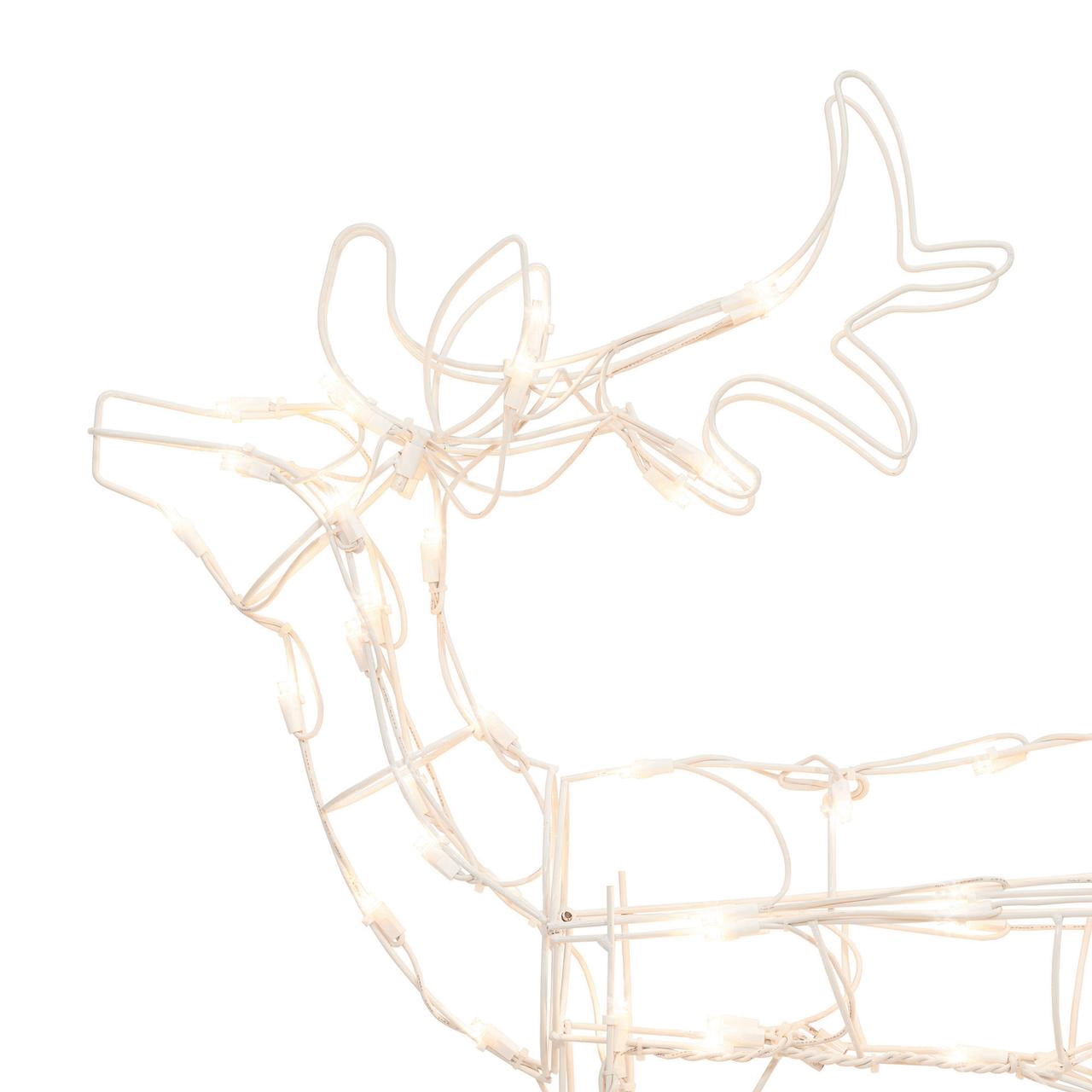 Indoor/Outdoor Light-Up Standing Buck Christmas Decoration with 70 LED Lights, Warm White, 30", by Holiday Time