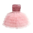 thumbnail image 2 of Zpanxa Baby Girls Princess Dress, Little Girls Party Wedding Dresses, Evening Mesh Lace Dress Birthday Dress, Kids Pageant Flower Girl Sleeveless Dress, Birthday Gifts for Girls Pink (8-9 Years), 2 of 7