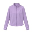 thumbnail image 6 of Mitankcoo Girls Mock Neck Zip Up Jacket Slim Long Sleeve Athletic Coat with Thumb Holes Lightweight Casual Outerwear 3-15Y, 6 of 7