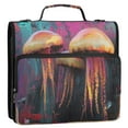 thumbnail image 2 of YAZAOO Zipper Binder trapper keeper Documents Organized Design Jellyfish Colorful Printed, 2 of 8