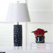 SAFAVIEH Dixon 23.5 in. H Inverted Print Table Lamp, Navy, Set of 2