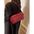 thumbnail image 4 of Women's Red Patent Leather Shoulder Bag with Curved Flap Design, 4 of 8