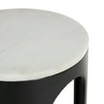 thumbnail image 4 of DecMode 15" x 23" Black Metal Round Accent Table with White Marble Tabletop, 1-Piece, 4 of 9