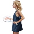 thumbnail image 3 of UQJfacai Girls Sleeveless Tennis Dress Kids Spaghetti Strap Golf Dress School Sports Dresses Outfit with Shorts Pockets 5-15 Years, 3 of 5