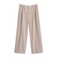 thumbnail image 3 of HH TRAF Pantalones anchos de cintura doble para mujer, nuevos y versátiles, de moda, estilo retro, con cordones y bolsillos adornados, hasta los tobillos, 3 of 5