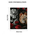 thumbnail image 3 of ZFLMY Lions Leopard Roses Art Modern Canvas Prints Wall Art Home Decor Living Room Bathroom Bedroom Office 12x16/16x20 inches 12x16in, 3 of 5