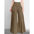 thumbnail image 5 of Palazzo Pants for Women Slacks Wide Leg High Waisted Business Casual Work Trousers with Pockets Camel Color 5XL, 5 of 6