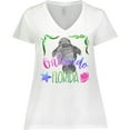 thumbnail image 3 of Inktastic Orlando Florida Cute Swimming Manatee Women's Plus Size V-Neck T-Shirt, 3 of 5