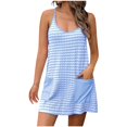 thumbnail image 6 of Athletic Dresses for Women Hot Shot Mini Dress Oversized Sleeveless Spaghetti Straps Tennis Dress with Pockets for 2025 Summer Vacation, 6 of 6