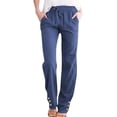 thumbnail image 1 of Pants for Women, Straight Elastic Drawstring Waist Cotton, 1 of 1