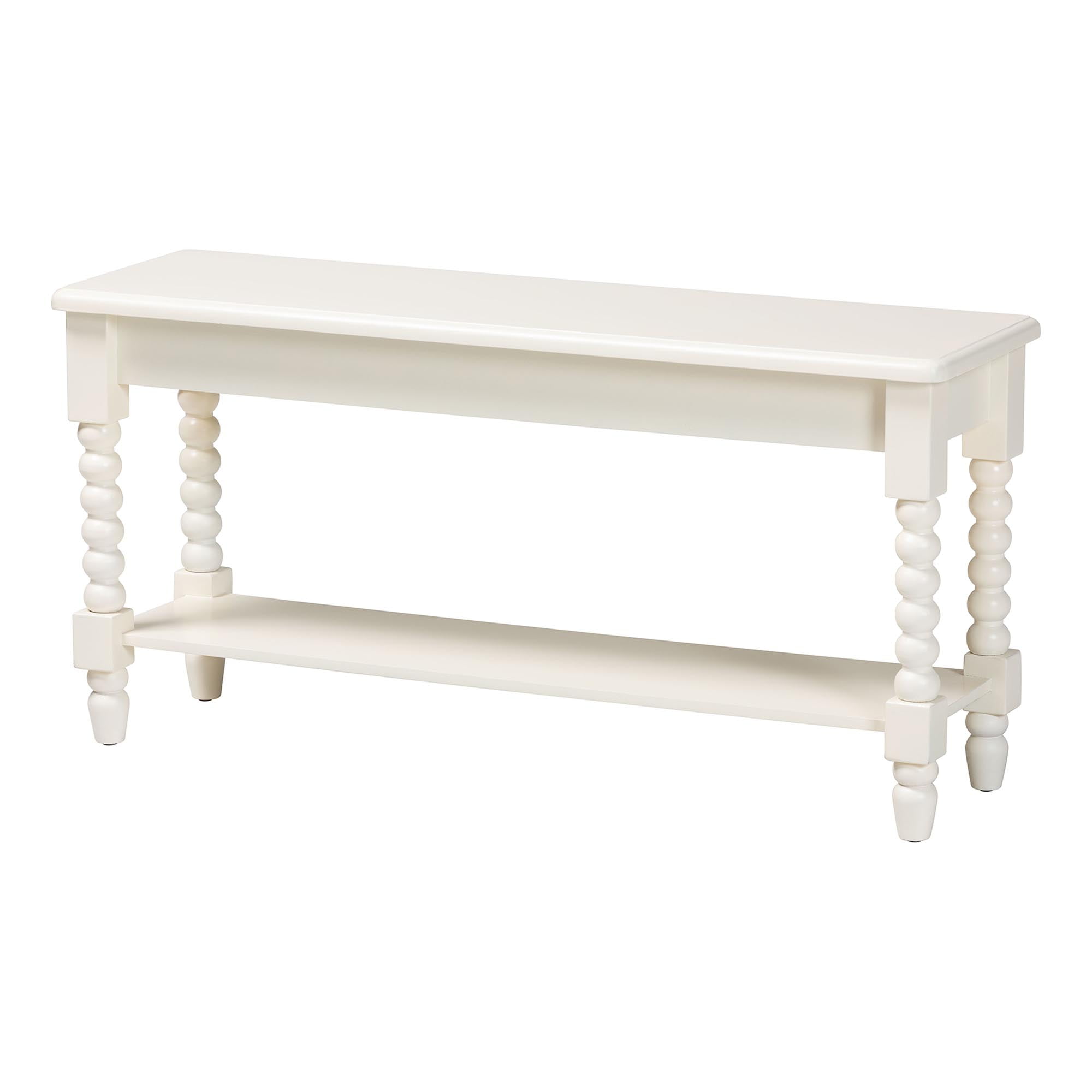Baxton Studio Bayard Mid-Century Bench, White