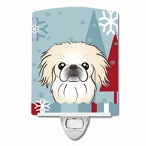 Winter Holiday Pekingese Ceramic Night Light