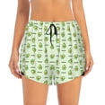 thumbnail image 2 of Daiia Green Avocado Pattern Women's 2 in 1 Running Shorts - Lightweight Athletic Workout Gym Yoga Shorts Liner with Phone Pockets-XX-Large, 2 of 7