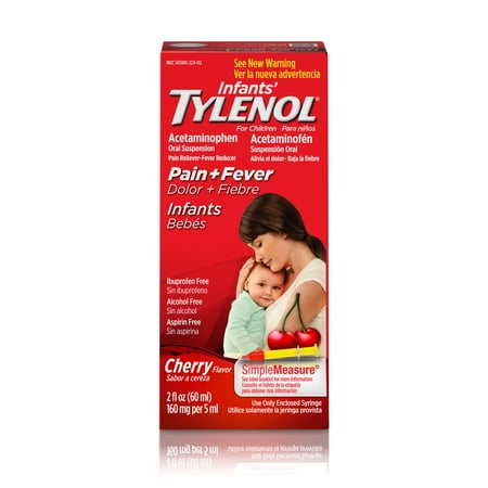 Infants' Tylenol Oral Suspension, Fever Reducer and Pain Reliever, Cherry, 2 fl oz