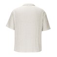 thumbnail image 5 of YLSDY Men's Summer Beach Vacation Shirt Casual Short Sleeve Button Down Shirt for Men Fashion Textured Summer Beach Tops Beige XXL, 5 of 6