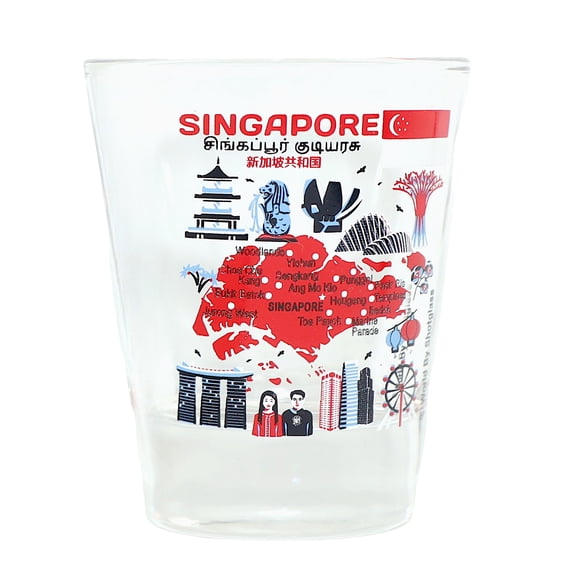 Singapore Landmarks and Icons Collage Shot Glass