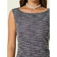 thumbnail image 4 of DARING DIVA Sleeveless Tweed Boat Neck Sheath Dress S Pink Black, 4 of 6