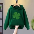 thumbnail image 2 of WEIYLL Hoodies for Girls Long Sleeved Hooded Letter Leaf Print Mint Green Graphic Fall Sweatshirts 12-13 Years, 2 of 3