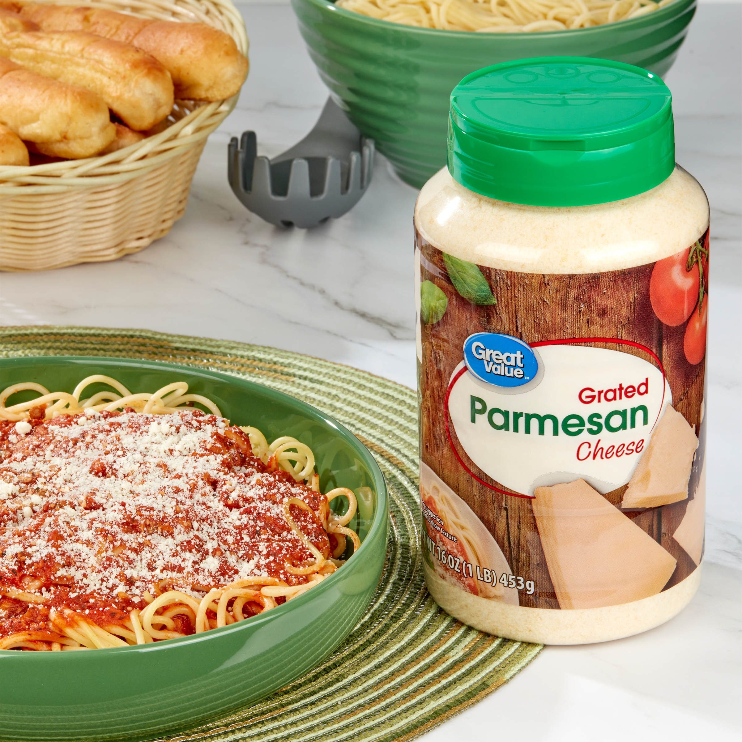 Great Value Grated Parmesan Cheese, 16 oz Bottle - image 2 of 7