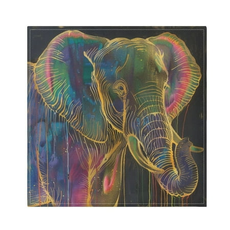 

JSTEL Elephant Portrait Art Cloth Napkins Set of 4 20x20 Inch Washable and Reusable Napkin for Decoupage Dinner Party Everyday Use