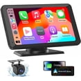 thumbnail image 1 of Pantalla CarPlay inalámbrica portátil para automóvil, estéreo de automóvil de doble DIN de 7 pulgadas para Apple CarPlay y Android Auto, reproductor multimedia con cámara de respaldo, Mirror Link, pan, 1 of 5