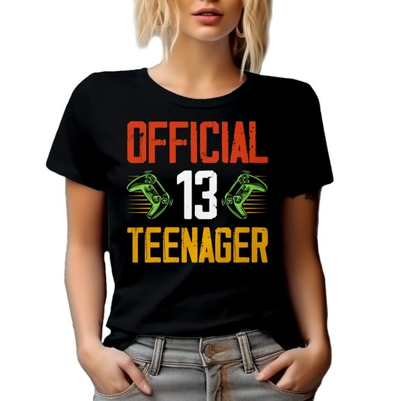 Official 13 Teenager - 13th Birthday Celebrant, Black T-Shirt, Small