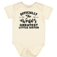 thumbnail image 3 of Inktastic Officially the World's Greatest Little Sister Girls Baby Bodysuit, 3 of 5